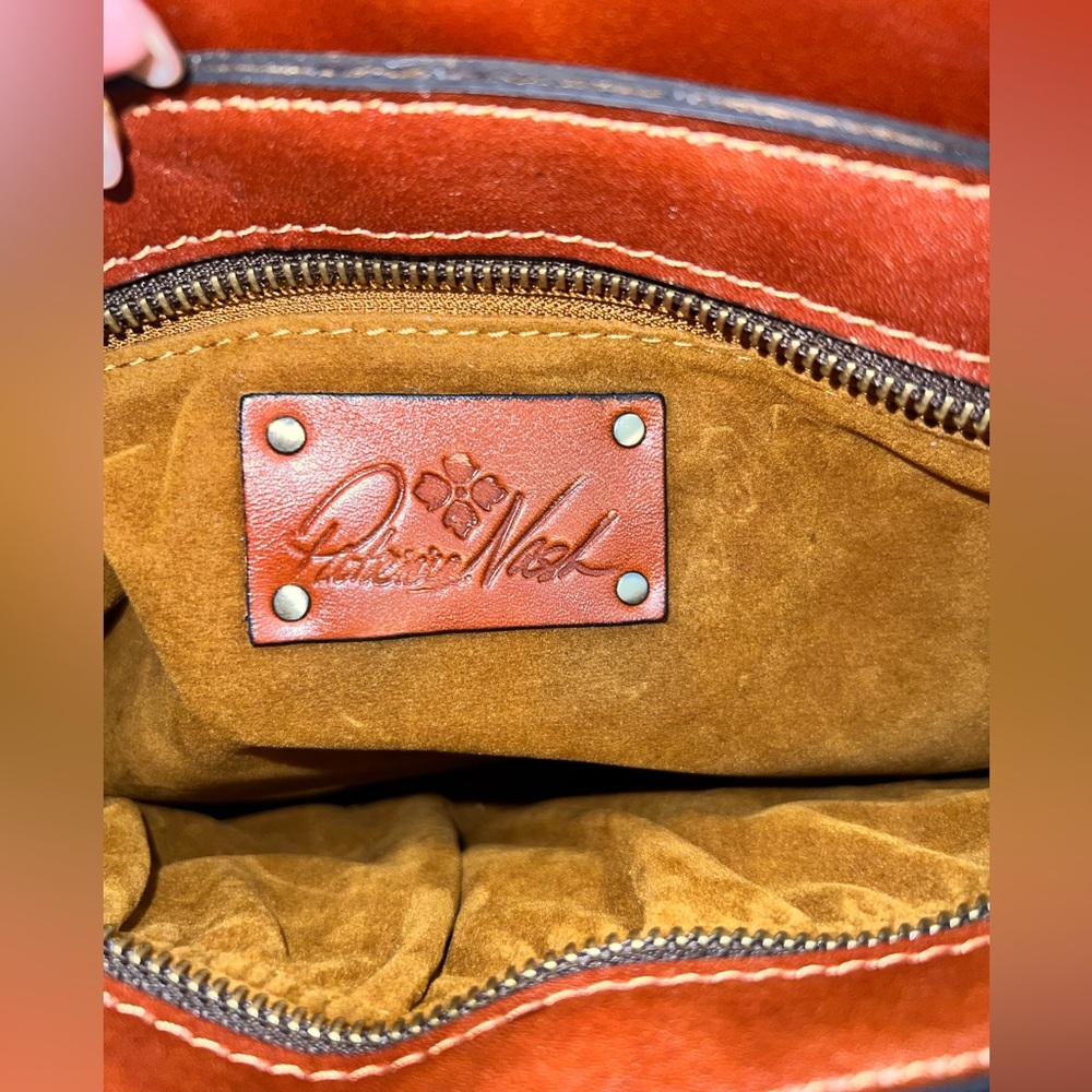 Patricia Nash Montana Sadie Hand-Tooled Leather Satchel Whiskered Brown New - Picture 9 of 13